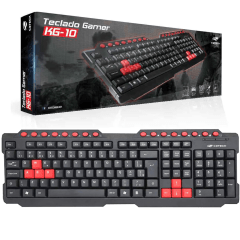 Teclado Gamer C3Tech ABNT2 USB 200mA KG-10BK | Distribuidora de CFTV