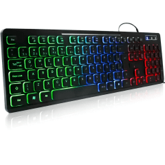 Teclado Gamer Multimídia Exbom BK-155C com Iluminação RGB e 107 Teclas ABNT2