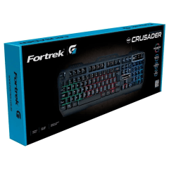 Teclado Gamer Fortrek Crusader LED Rainbow USB ABNT2 Preto