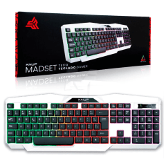 Teclado Gamer KNUP KP-TE119 Branco com Fio USB e Iluminação LED – Desempenho e Estilo para Gamers