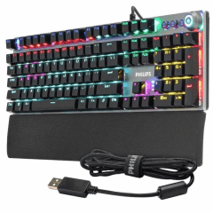 Teclado Gamer Mecânico Philips G614 SPK8614 LED RGB Alto Desempenho com Fio