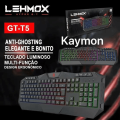 Teclado Gamer LEHMOX GT-T5 ABNT2 LED RGB com Anti-Ghosting