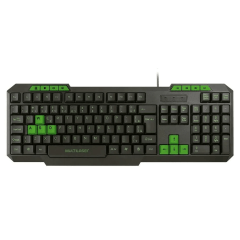 Teclado Gamer Multilaser TC243 Slim com Hotkeys Multimídia | Design Verde e Preto