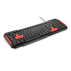 Teclado Gamer Multilaser TC160 Preto/Vermelho com Hotkeys Multimídia