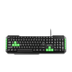 Teclado Gamer Multilaser TC201 Preto/Verde com Hotkeys Multimídia | Alta Performance USB