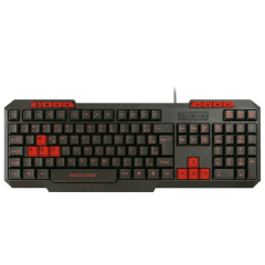 Teclado Gamer Multilaser TC242 Slim Preto e Vermelho com Hotkeys Multimídia