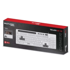 Teclado Gamer Multilaser TC264 Branco Multimídia com Suporte para Smartphone USB Teclado Gamer Multilaser TC264 Branco Multimídia com Suporte para Smartphone USB