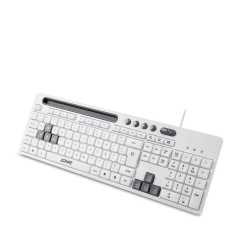 Teclado Gamer Multilaser TC264 Branco com Teclas Multimídia e Suporte para Celular