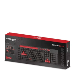 Teclado Gamer Multilaser TC266 Vermelho Multimídia com Suporte para Smartphone USB ABNT2 Teclado Gamer Multilaser TC266 Vermelho Multimídia com Suporte para Smartphone USB ABNT2