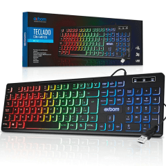 Teclado Gamer com LED RGB Exbom BK-155C ABNT2 – Iluminação, Performance e Estilo