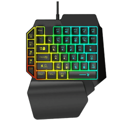Teclado Gamer One Hand Semi Mecânico Inova KEY-9968 com LED RGB