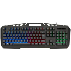 Teclado Gamer Semi-Mecânico K-Mex Standart Spartacus KB-A328 Metal LED RGB ABNT2