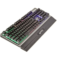 Teclado Gamer Semi Mecânico Pro Metal KNUP KP-2040 com LED RGB