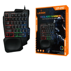Teclado Gamer Single Hand Com Led RGB Cabo 1,5m Lehmox - LEY-2117