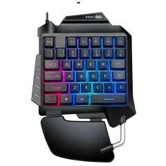Teclado Gamer Single Hand KNUP KP-TM006 com LED e Antighosting – USB, Compacto e Rápido