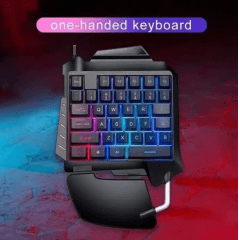 Teclado Gamer One Hand com LED Antighosting USB KNUP KP-TM006