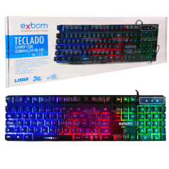 Teclado Gamer USB Semi Mecânico Iluminado Exbom BK-152C – Precisão, Estilo e Durabilidade