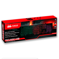 Teclado Gamer KNUP KP-2060 USB com LED RGB Tipo Chocolate | Sales Distribuidora