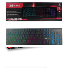 Teclado Gamer KNUP KP-2060 com LED RGB e Teclas Chocolate – USB