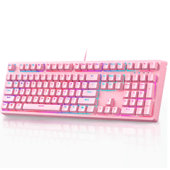 Teclado Mecânico e Mouse Gamer Rosa LED Chroma KP-TE111  Hashtags