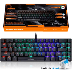 Teclado Mecânico Gamer 60% Switch Blue LED RGB LehmoX LEY-2079B