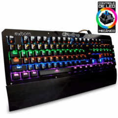 Teclado Mecânico Gamer Exbom BK-GX1 RGB em Metal