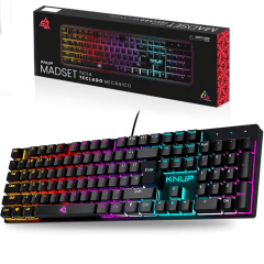 Teclado Mecânico Gamer KNUP KP-TE114 RGB Switch Blue com Anti-Ghosting Teclado Mecânico Gamer KNUP KP-TE114 RGB Switch Blue com Anti-Ghosting