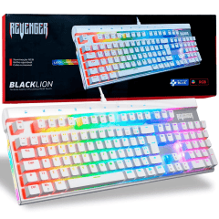 Teclado Mecânico Gamer Revenger TE-BKL004 Branco Switch Jixian Blue com LED RGB Teclado Mecânico Gamer Revenger TE-BKL004 Branco Switch Jixian Blue com LED RGB