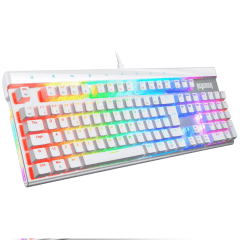 Teclado Mecânico Gamer Revenger TE-BKL004 RGB Switch Jixian Blue Branco