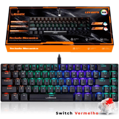 Teclado Mecânico Gamer Switch RED 60% COM LED RGB LEHMOX - LEY-2079 R