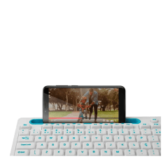 Teclado Multilaser Office USB TC263 Branco com Apoio para Smartphone