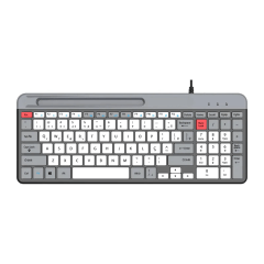 Teclado Multimídia Knup TE132 ABNT2 com Fio Silencioso e Suporte para Celular