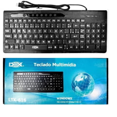 Teclado Multimídia Super Slim Dex LTK-616 | Tipo Chocolate | Resistente à Água – Promoção Online