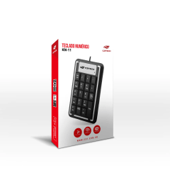 Teclado Numérico C3Tech KN-11BK USB 2.0 com 19 Teclas e Cabo de 1,20m