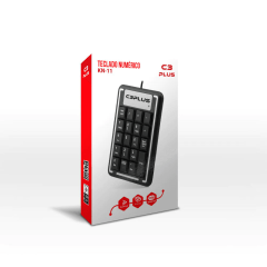 Teclado Numérico USB C3Plus KN-11BK com 19 Teclas