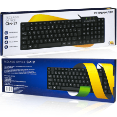 Teclado Office com Fio USB CHINAMATE CM21 Preto | Layout ABNT2 | Ideal para Escritório