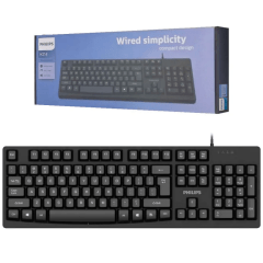 Teclado com Fio PHILIPS K214 / SPK-6214 – USB Padrão ABNT2 para Escritório