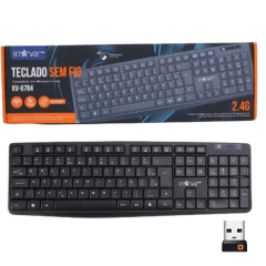 Teclado Sem Fio Inova KV-8784 Wireless 2.4GHz Padrão ABNT2 USB Teclado Sem Fio Inova KV-8784 Wireless 2.4GHz Padrão ABNT2 USB