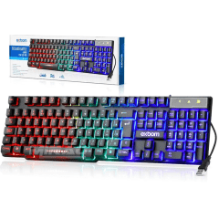 Teclado Semi-Mecânico Exbom BK-151C RGB ABNT2 Multimídia | Sales Distribuidora