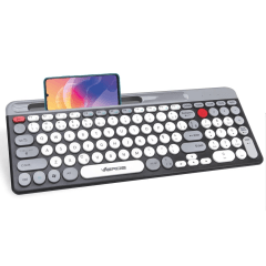 Teclado Ultrafino com Fio USB JP-10 – Teclas Redondas e Suporte para Celular Verde