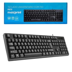 Teclado USB 2.0 com Fio Maxprint 60000140 | Padrão ABNT2 | Alta Durabilidade