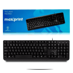 Teclado USB com Fio ABNT2 Preto Maxprint 608145 | Queima de Estoque Direto da Distribuidora