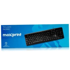 Teclado Maxprint USB ABNT2 Preto 608145 com Fio | Queima de Estoque Direto da Distribuidora