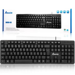 Teclado USB com Fio Básico Preto ABNT2 - Modelo 09  Alta Durabilidade e Conforto
