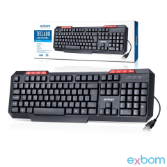 Teclado Multimídia Exbom BK-G136 USB Padrão Brasileiro ABNT2 – Teclas de Atalho para PC e Notebook