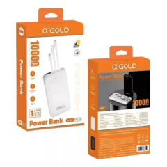 Carregador Portátil 10.000mah Adaptador 3 Entradas-Branco/Preto BTE-18