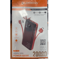 Carregador Portátil Bateria 20000mah Power Bank Tela Lcd Pineng wup-939