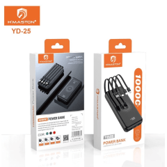 Carregador Portátil H'Maston YD-25 Turbo Power Bank 10000mah C/ Adaptador | IPhone | V8- Micro-USB | Type-C
