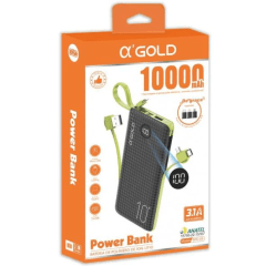 CARREGADOR PORTÁTIL POWER BANK 10.000MAH - AGOLD ANATEL - BTE-09