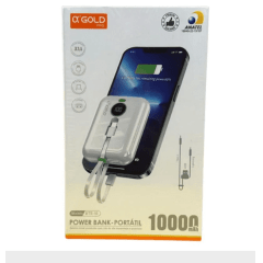 Mini Carregador Portátil BTE-15 10000 mAh 3.1A Tipo - C Lighting